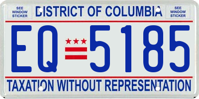 DC license plate EQ5185