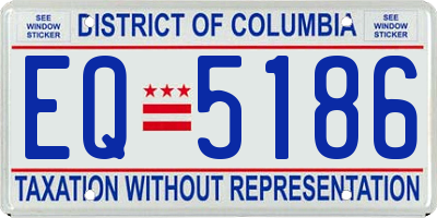 DC license plate EQ5186