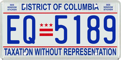 DC license plate EQ5189