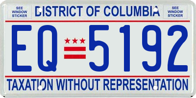 DC license plate EQ5192