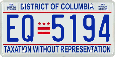 DC license plate EQ5194