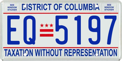 DC license plate EQ5197