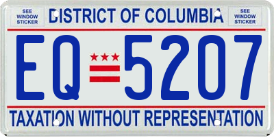 DC license plate EQ5207