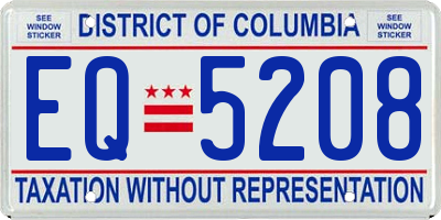 DC license plate EQ5208