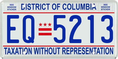 DC license plate EQ5213