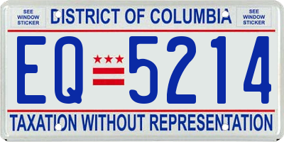 DC license plate EQ5214