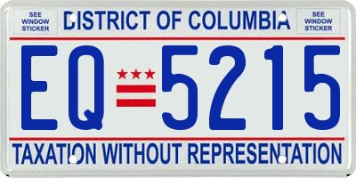 DC license plate EQ5215