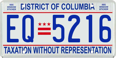 DC license plate EQ5216