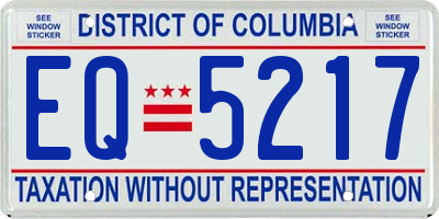 DC license plate EQ5217