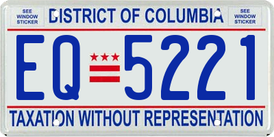 DC license plate EQ5221