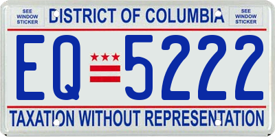 DC license plate EQ5222