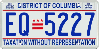 DC license plate EQ5227