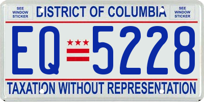 DC license plate EQ5228