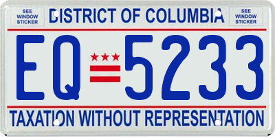 DC license plate EQ5233