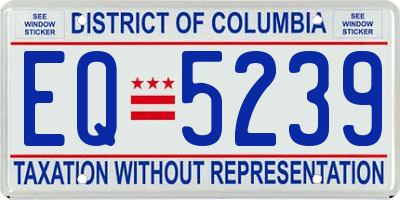 DC license plate EQ5239