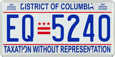 DC license plate EQ5240