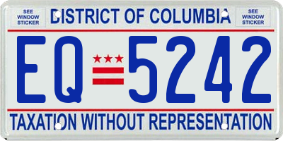 DC license plate EQ5242