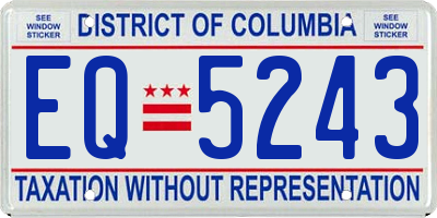 DC license plate EQ5243