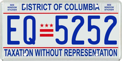 DC license plate EQ5252