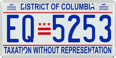 DC license plate EQ5253