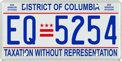 DC license plate EQ5254