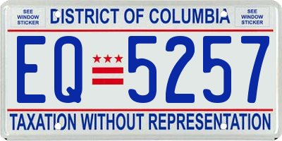 DC license plate EQ5257