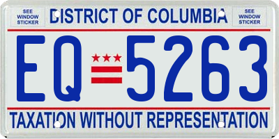 DC license plate EQ5263
