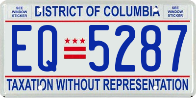 DC license plate EQ5287