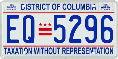 DC license plate EQ5296