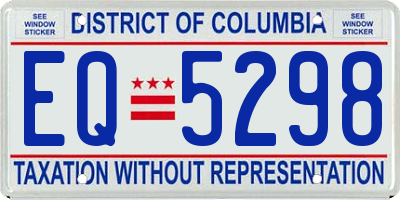 DC license plate EQ5298