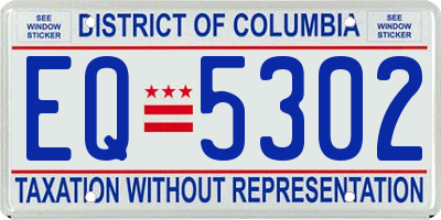 DC license plate EQ5302