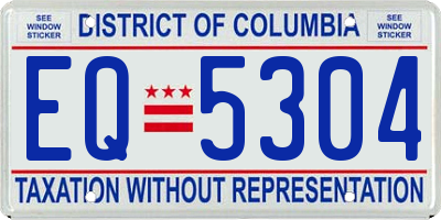 DC license plate EQ5304