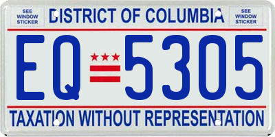 DC license plate EQ5305