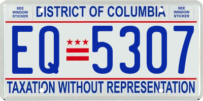 DC license plate EQ5307