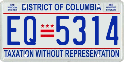 DC license plate EQ5314