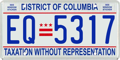 DC license plate EQ5317