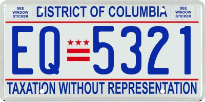 DC license plate EQ5321