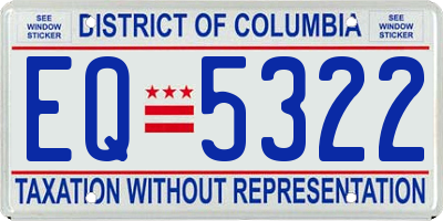 DC license plate EQ5322