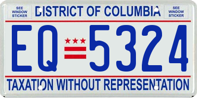 DC license plate EQ5324
