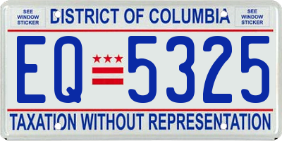 DC license plate EQ5325