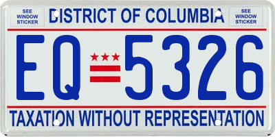 DC license plate EQ5326