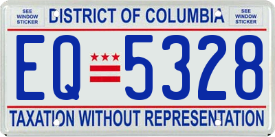 DC license plate EQ5328