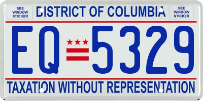 DC license plate EQ5329