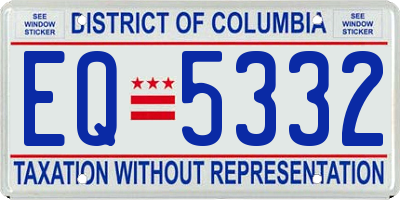 DC license plate EQ5332