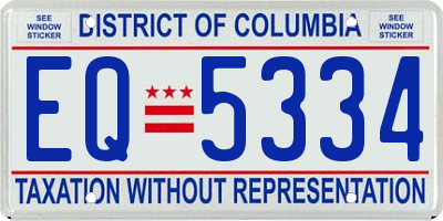 DC license plate EQ5334