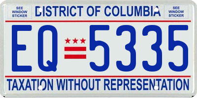 DC license plate EQ5335