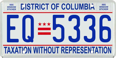 DC license plate EQ5336