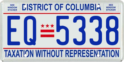 DC license plate EQ5338