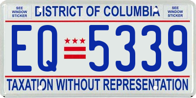 DC license plate EQ5339