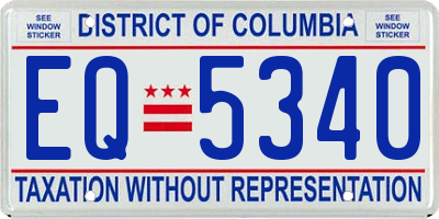 DC license plate EQ5340